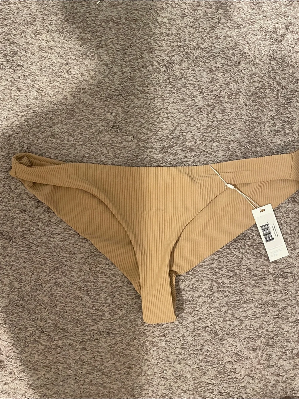 Frankie's Bikinis Dawson Ribbed Bikini Bottom in Camel xxl 2x nwt